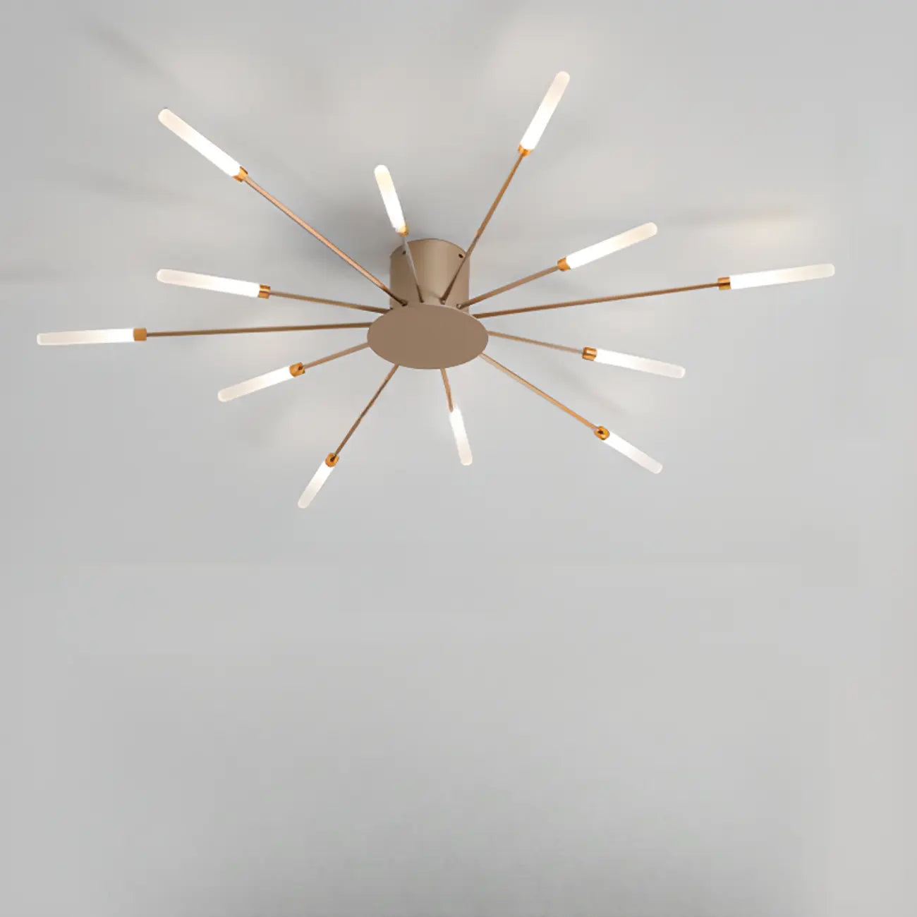 Plafonnier LED moderne doré à effet soleil