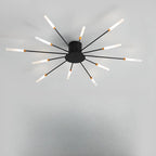 Plafonnier LED moderne doré à effet soleil