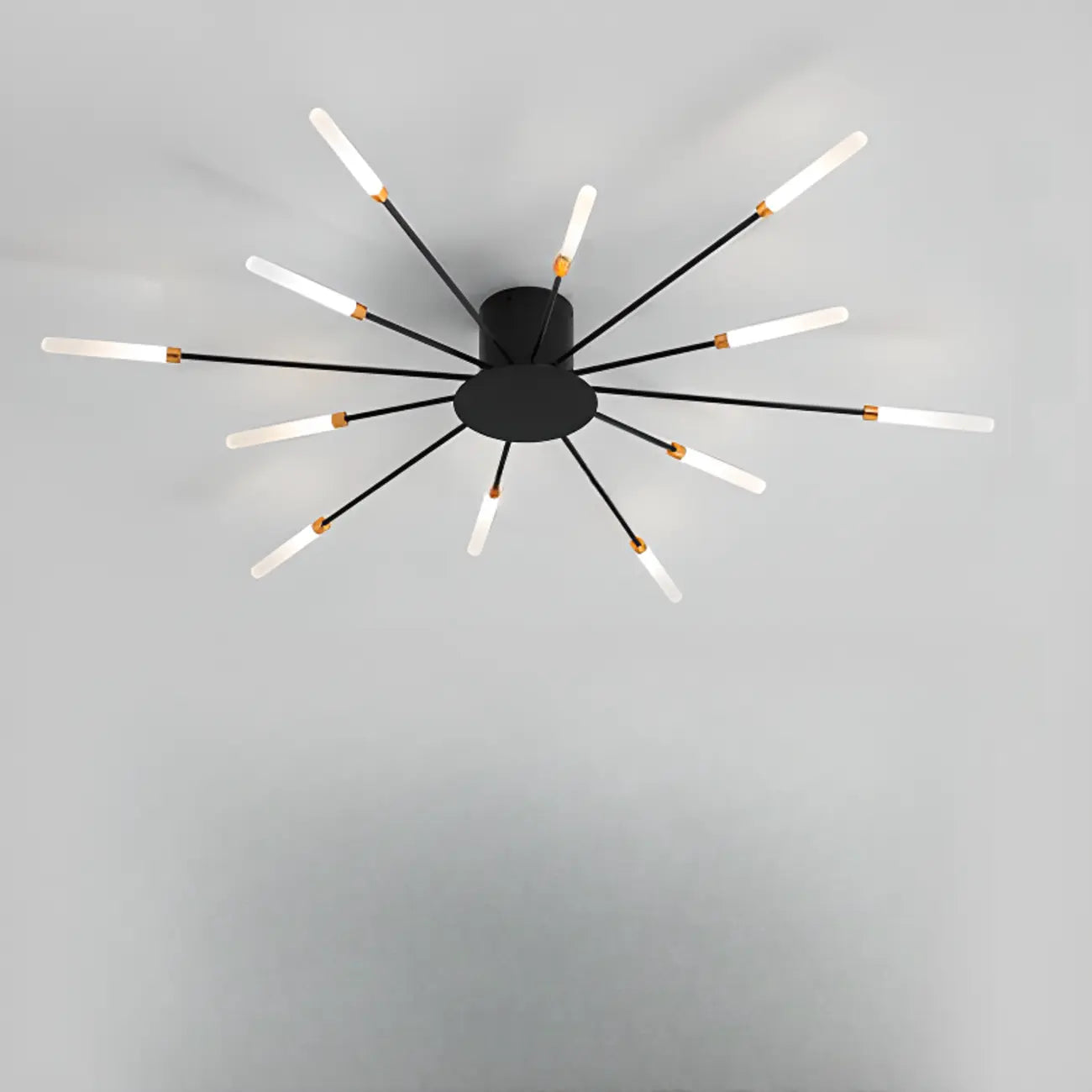 Plafonnier LED moderne doré à effet soleil