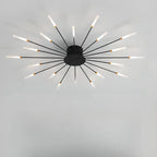 Plafonnier LED moderne doré à effet soleil