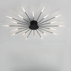 Plafonnier LED moderne doré à effet soleil