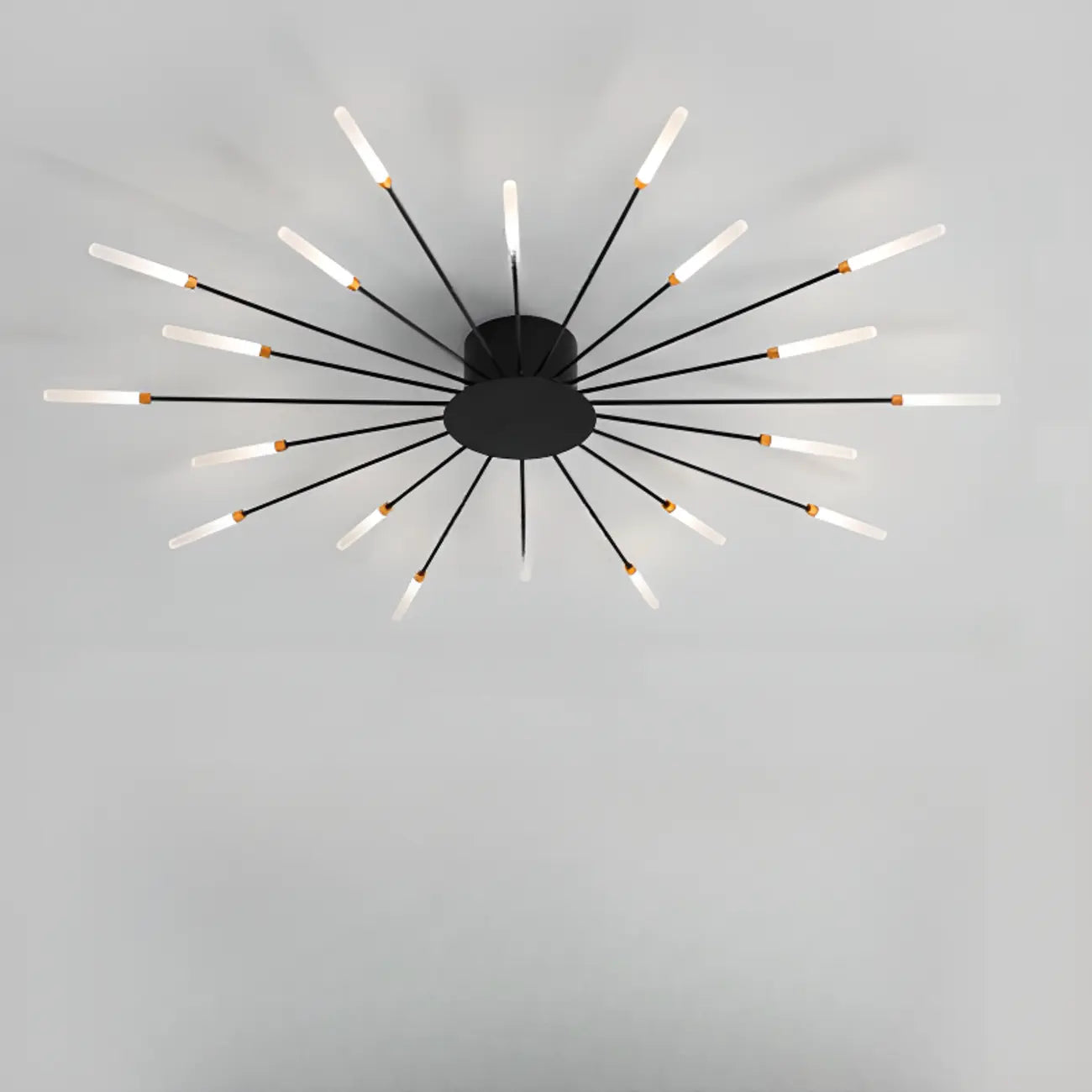 Plafonnier LED moderne doré à effet soleil