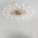 Plafonnier LED moderne doré à effet soleil