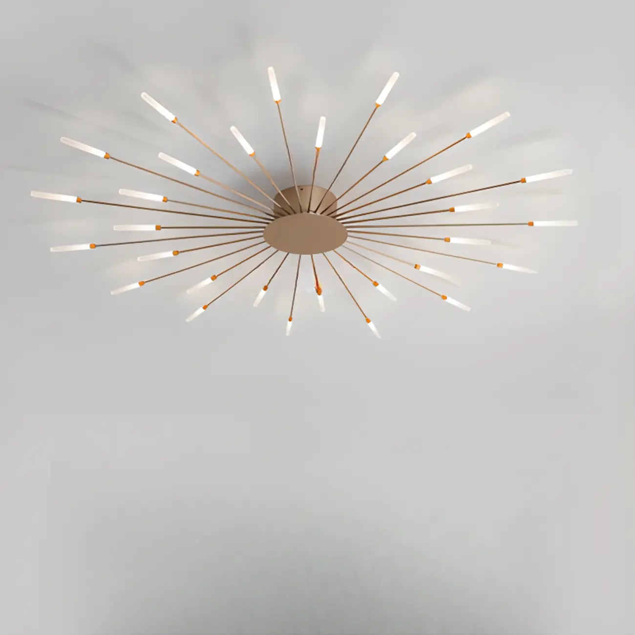 Plafonnier LED moderne doré à effet soleil