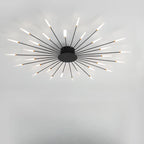 Plafonnier LED moderne doré à effet soleil
