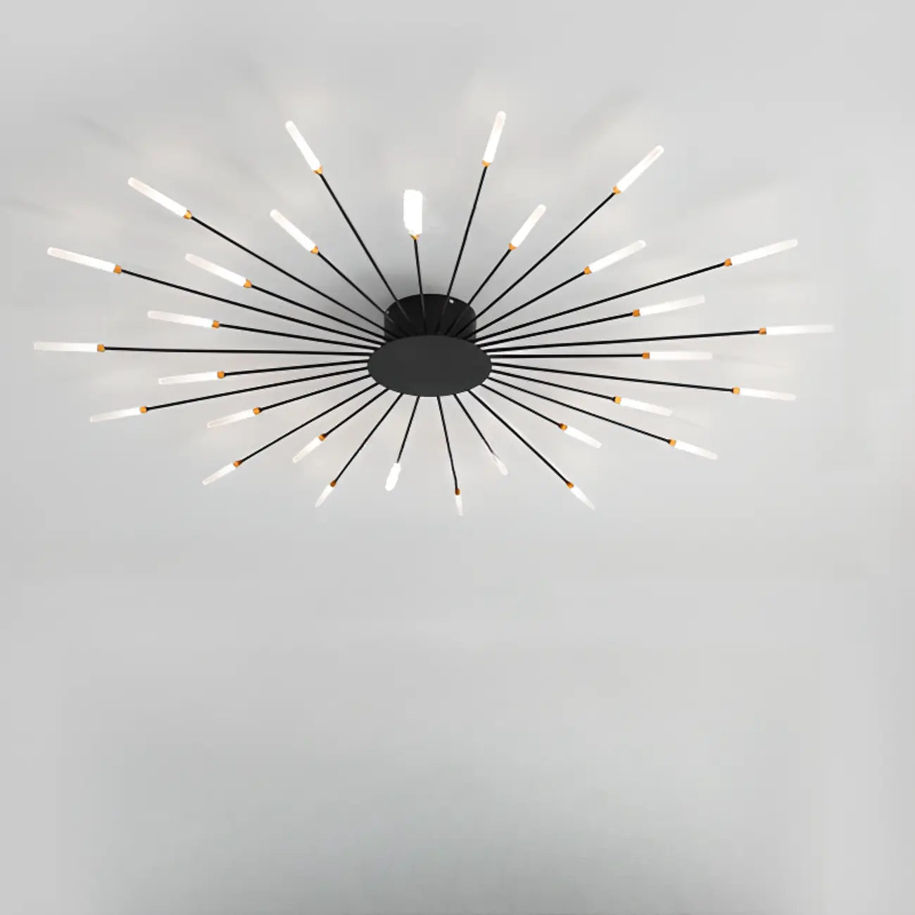 Plafonnier LED moderne doré à effet soleil