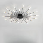 Plafonnier LED moderne doré à effet soleil