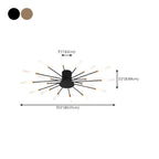 Plafonnier LED moderne doré à effet soleil