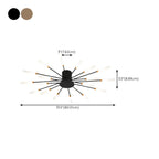 Plafonnier LED moderne doré à effet soleil