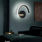 Applique murale LED noire minimaliste d'intérieur avec luminaire linéaire