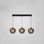 Suspension moderne en verre gris pour îlot de cuisine