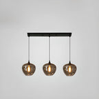 Suspension moderne en verre gris pour îlot de cuisine