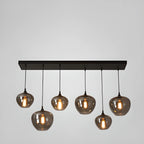 Suspension moderne en verre gris pour îlot de cuisine