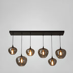Suspension moderne en verre gris pour îlot de cuisine