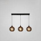 Suspension moderne en verre gris pour îlot de cuisine