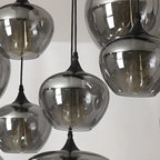 Suspension moderne en verre gris pour îlot de cuisine