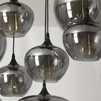Suspension moderne en verre gris pour îlot de cuisine