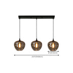 Suspension moderne en verre gris pour îlot de cuisine