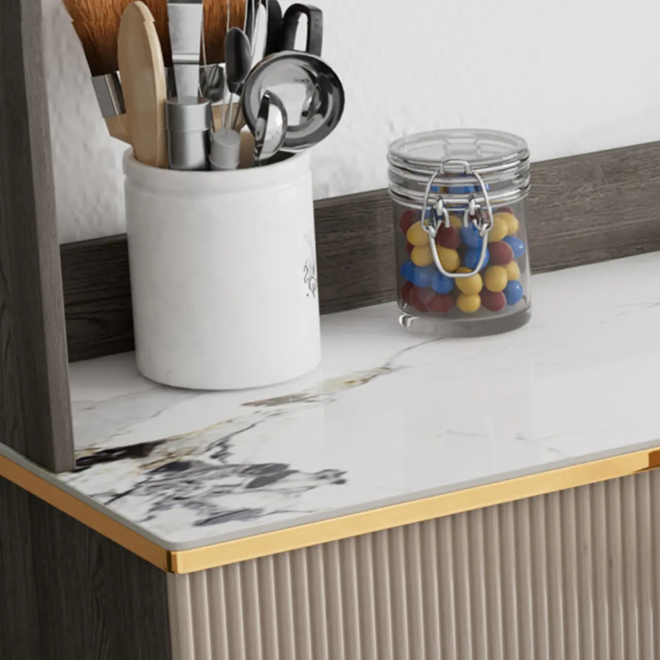 Buffet de salle à manger en bois réglable et élégant