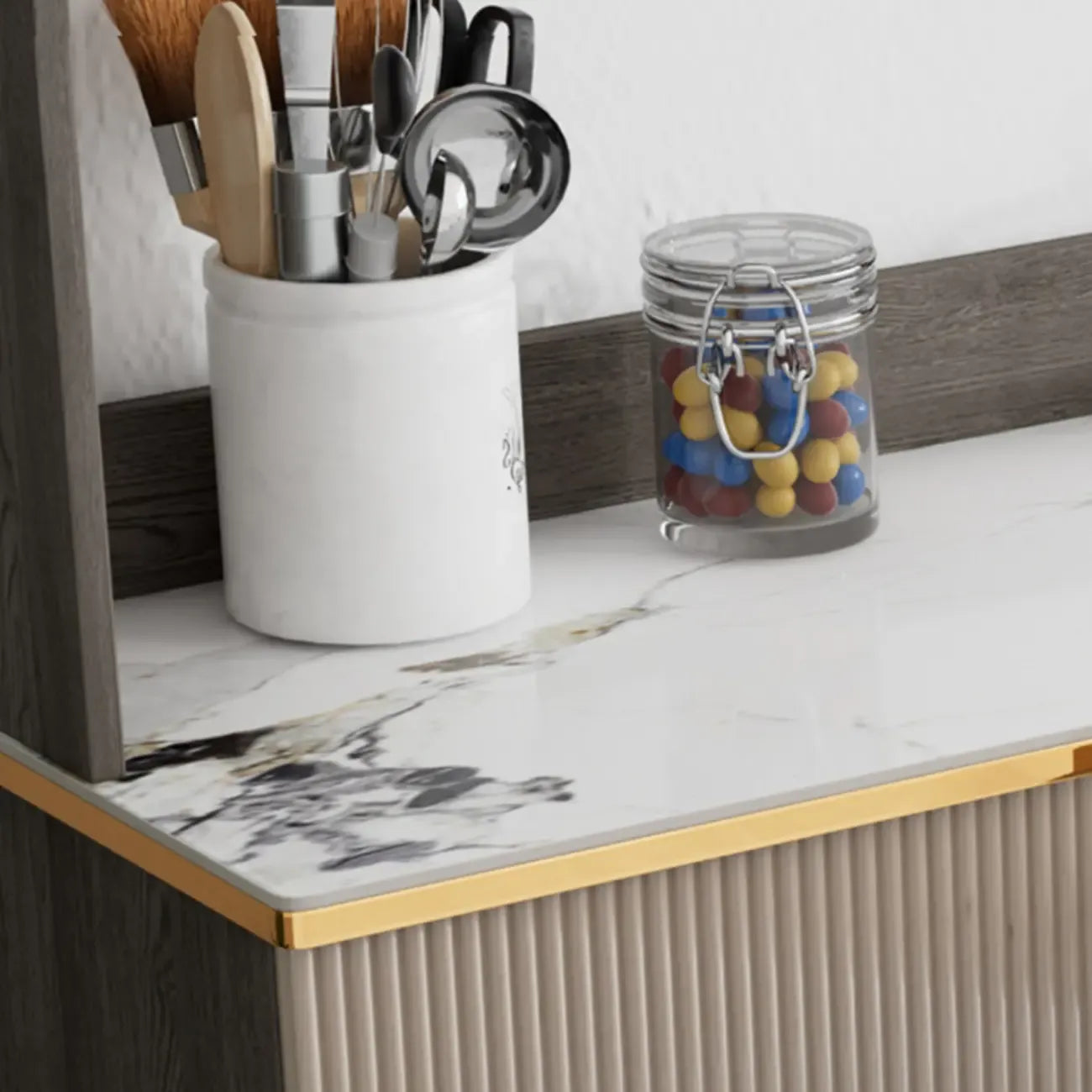 Buffet de salle à manger en bois réglable et élégant