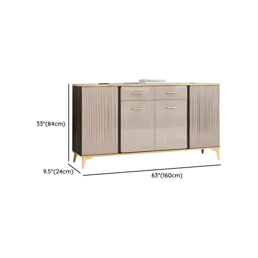 Buffet de salle à manger en bois réglable et élégant