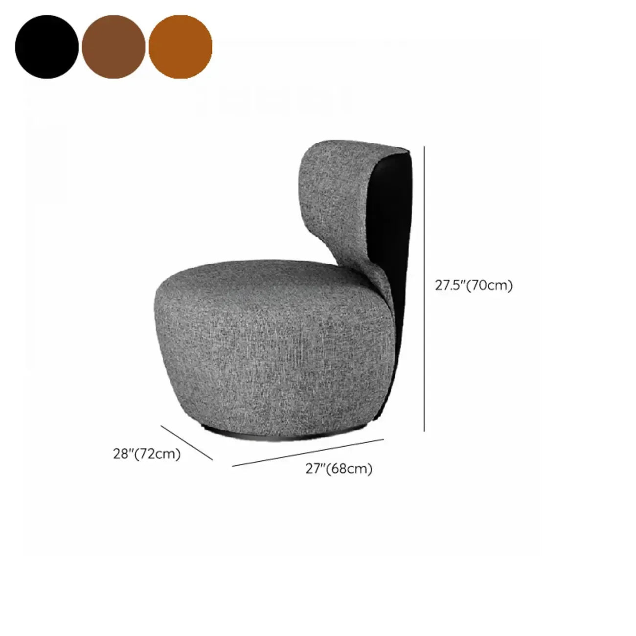 Fauteuil pivotant glamour en tissu résistant aux rayures