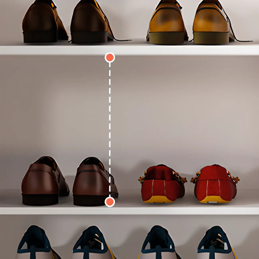 Meuble à chaussures d'entrée minimaliste en bois, réglable et à plusieurs niveaux