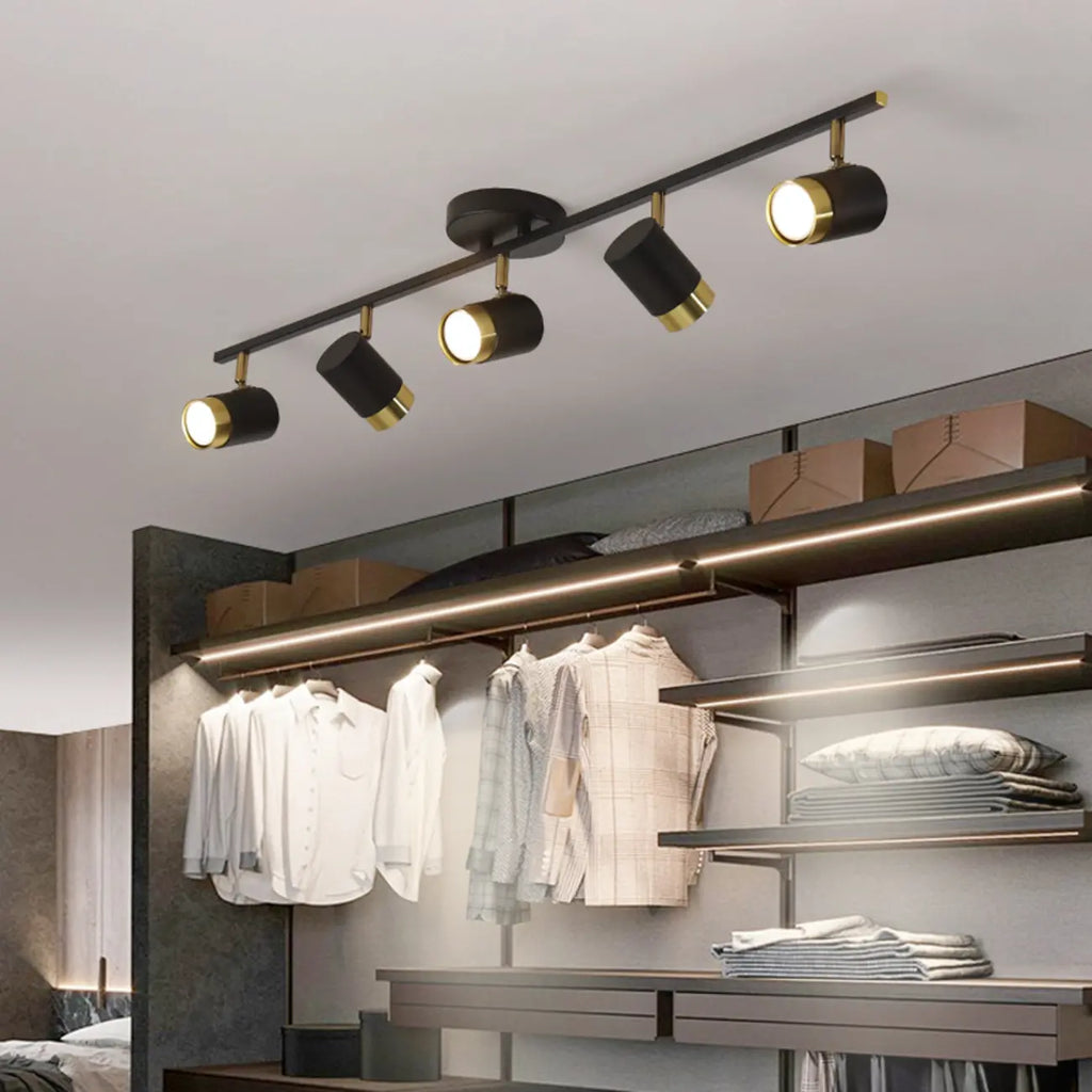 Plafoniera/spot a 4 luci LED dimmerabile, moderna, con testa regolabile