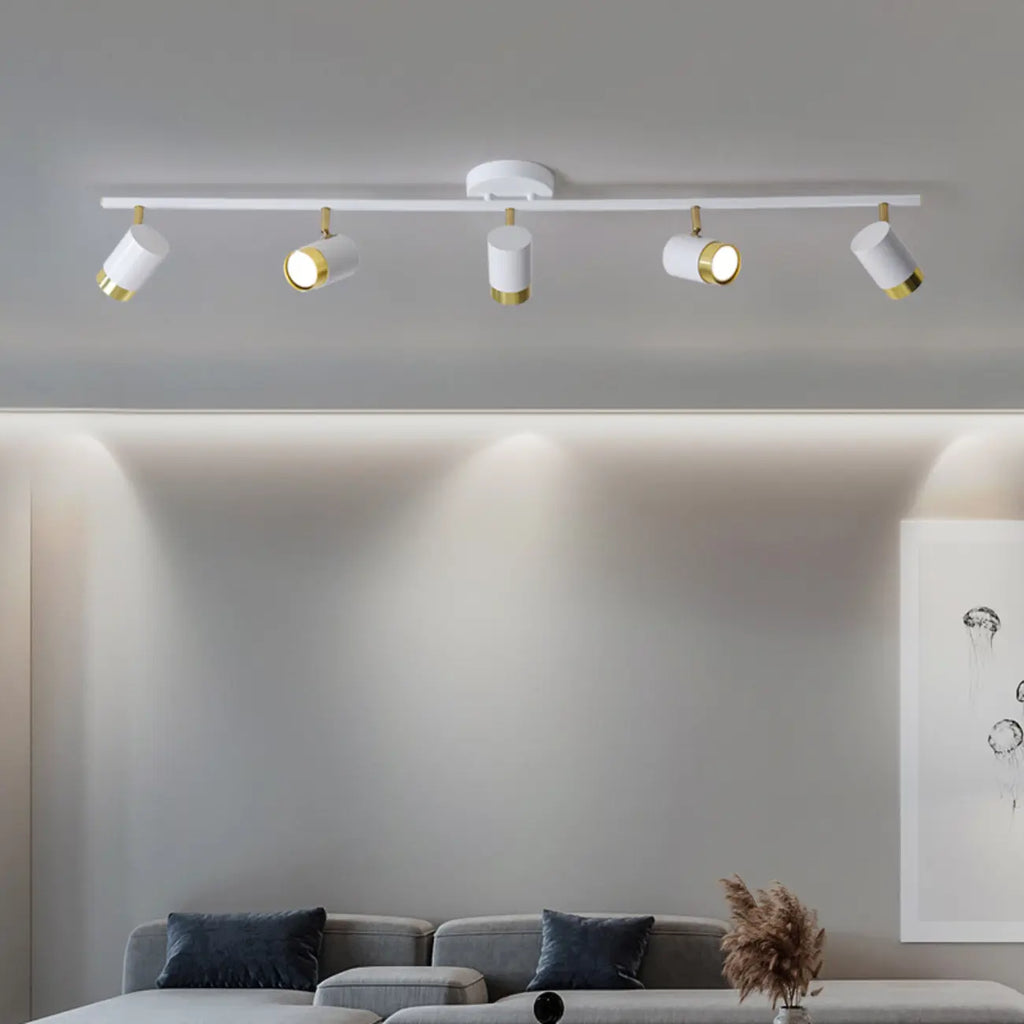 Plafoniera/spot a 4 luci LED dimmerabile, moderna, con testa regolabile