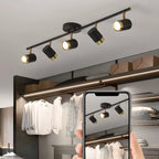Plafoniera/spot a 4 luci LED dimmerabile, moderna, con testa regolabile