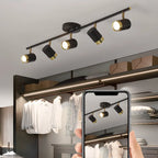 Plafoniera/spot a 4 luci LED dimmerabile, moderna, con testa regolabile