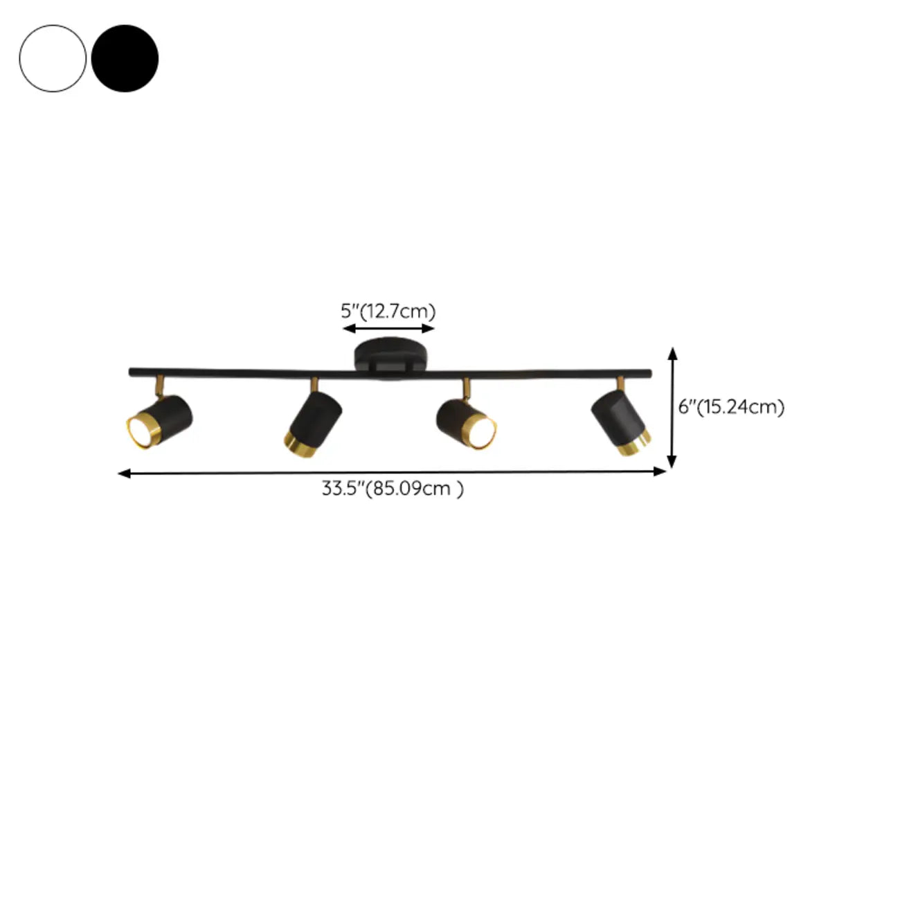 Plafoniera/spot a 4 luci LED dimmerabile, moderna, con testa regolabile