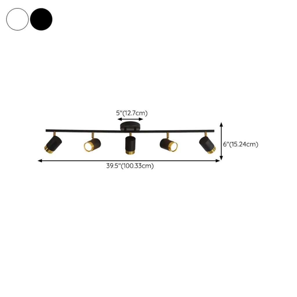 Plafoniera/spot a 4 luci LED dimmerabile, moderna, con testa regolabile