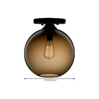 Plafonnier semi-encastré industriel avec abat-jour cylindrique en verre transparent