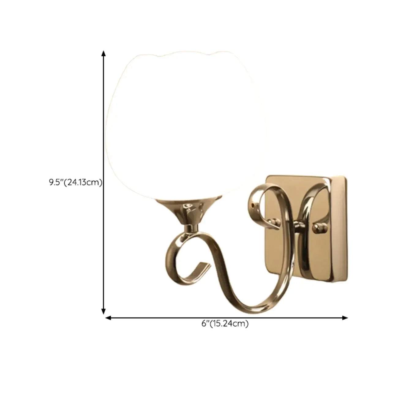 Applique murale blanche à demi-lumière avec abat-jour en verre pour salon