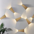 2 Luci Applique da Parete Geometrica Semplice Paralume in Metallo