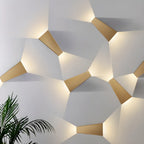 2 Luci Applique da Parete Geometrica Semplice Paralume in Metallo