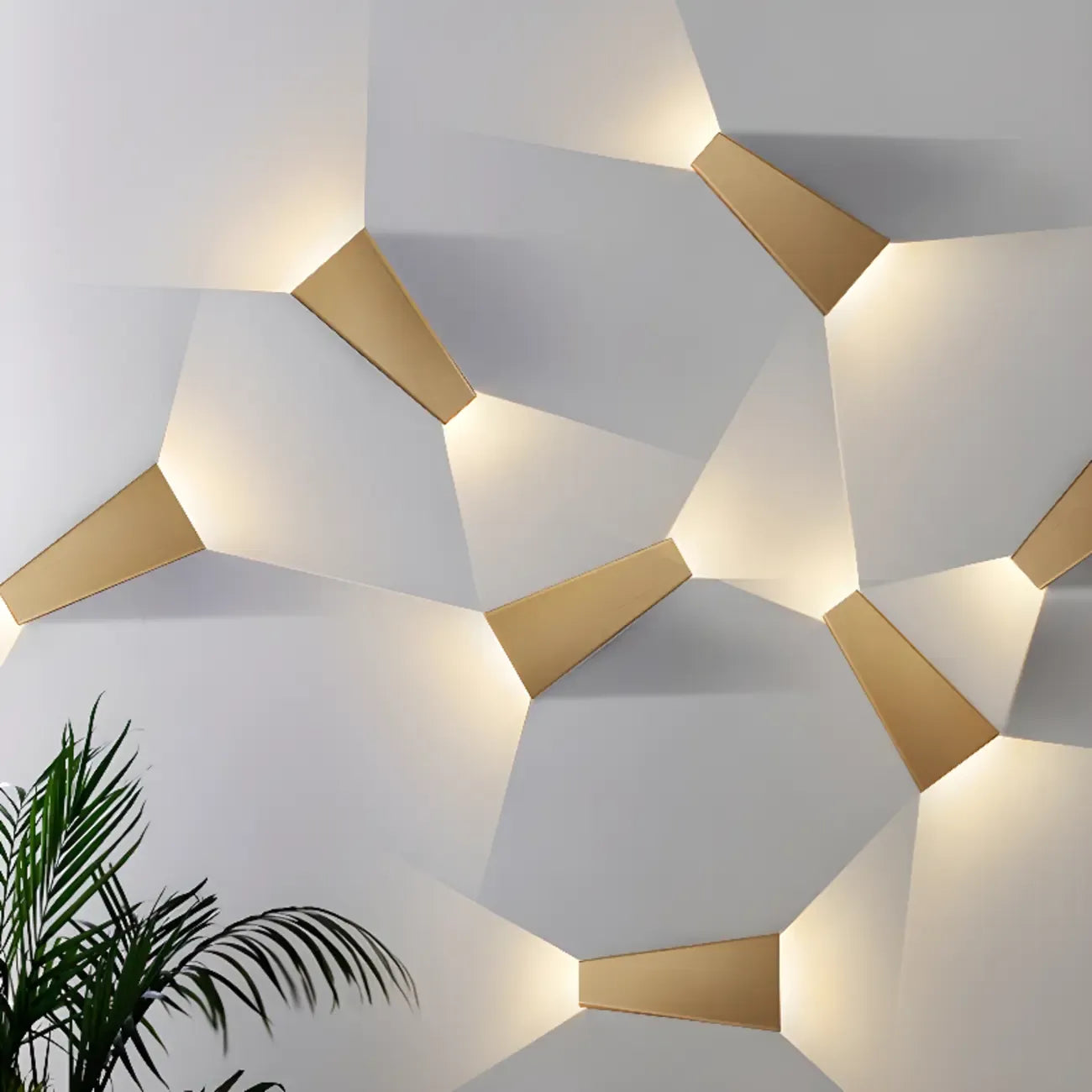 2 Luci Applique da Parete Geometrica Semplice Paralume in Metallo