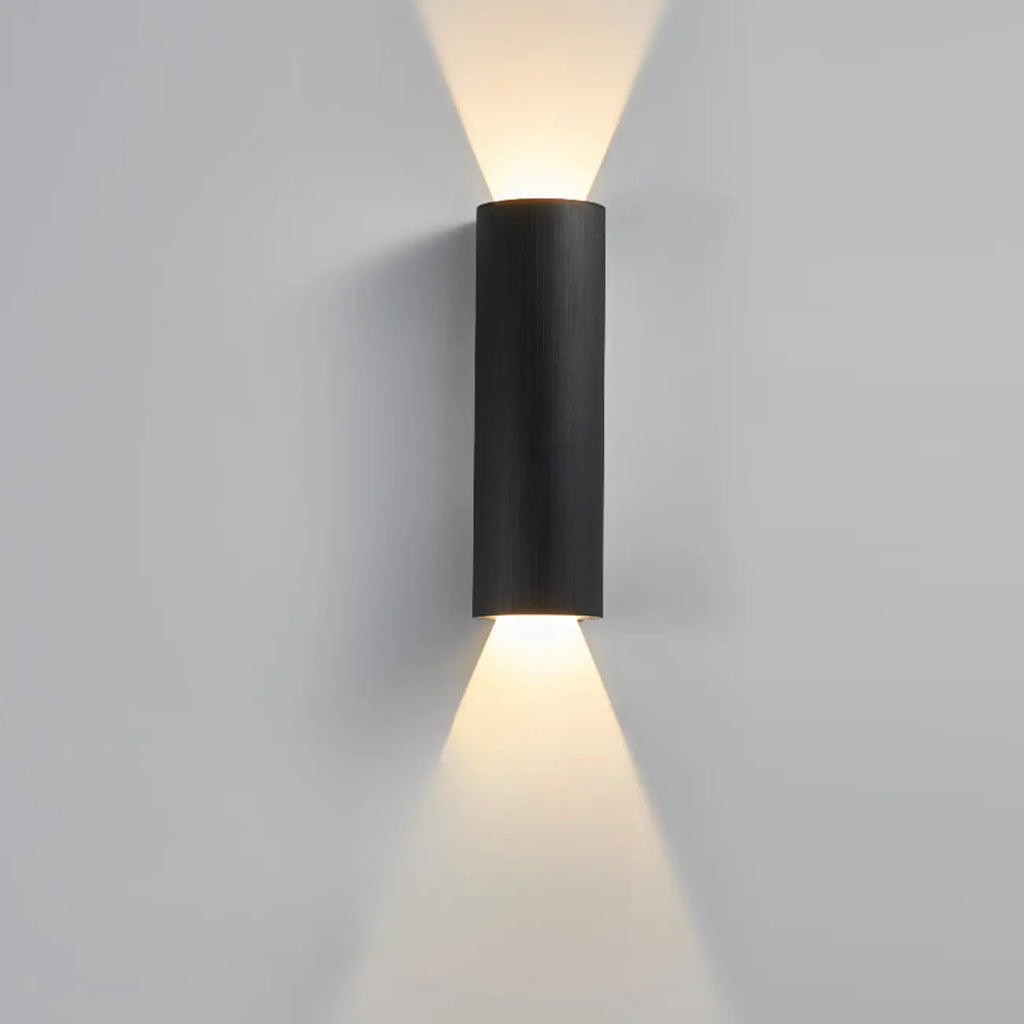 Applique murale cylindrique miniature en métal, éclairage LED chaud, orientable vers le haut ou vers le bas