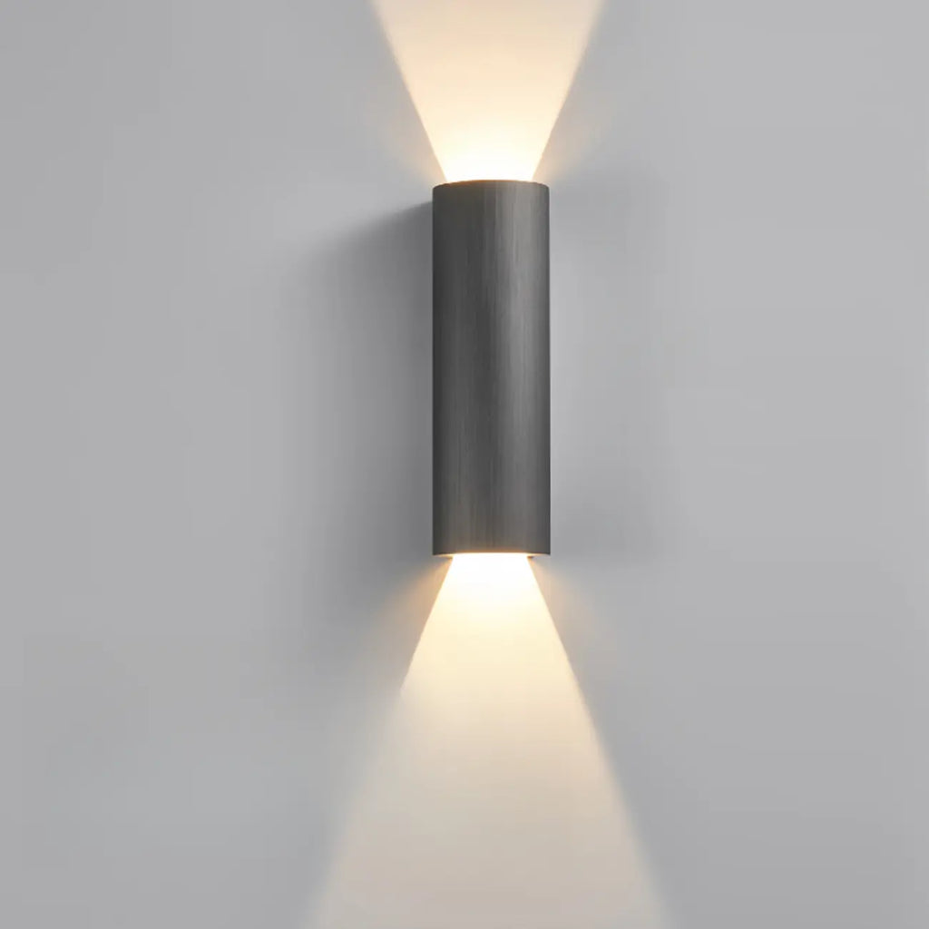 Applique murale cylindrique miniature en métal, éclairage LED chaud, orientable vers le haut ou vers le bas