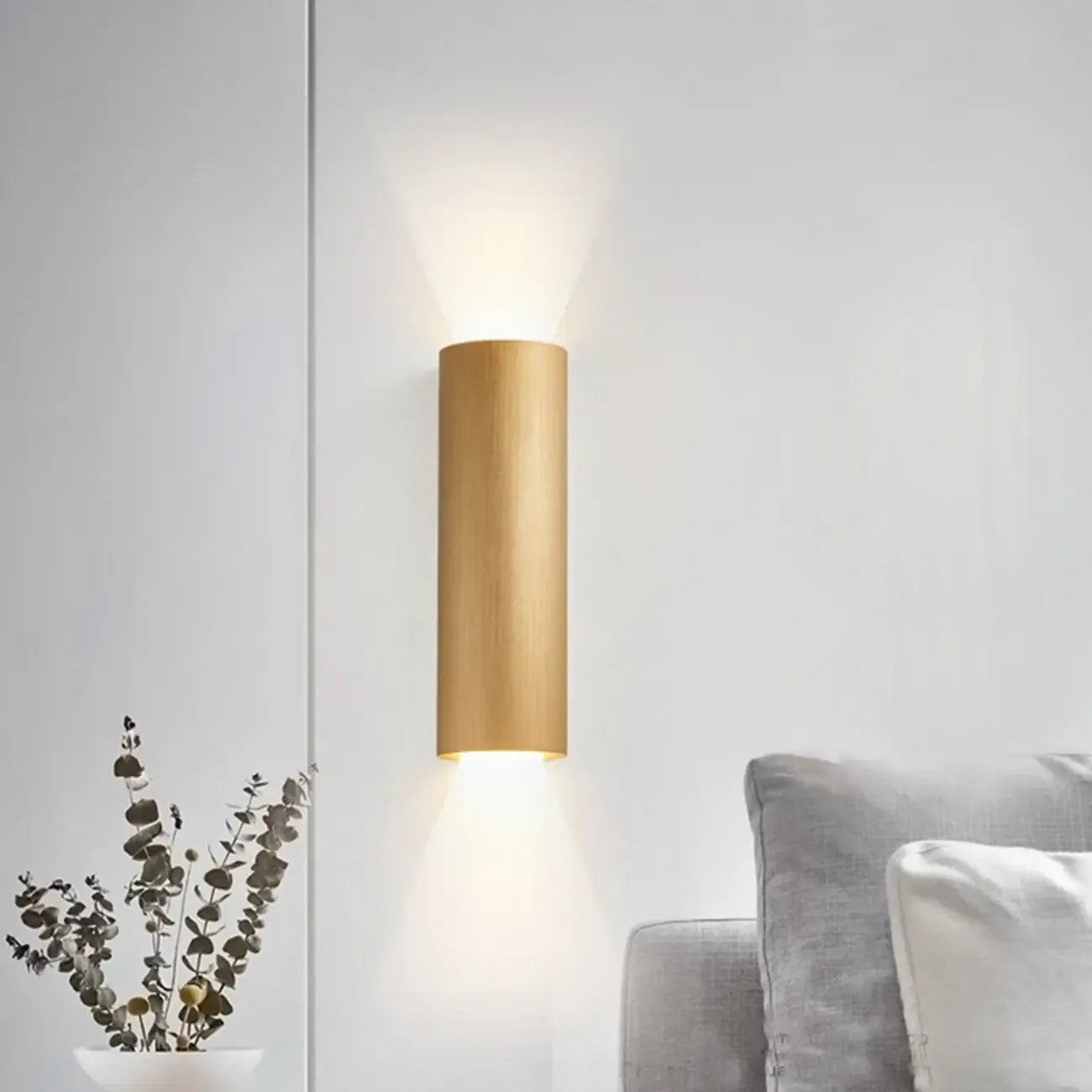 Applique murale cylindrique miniature en métal, éclairage LED chaud, orientable vers le haut ou vers le bas