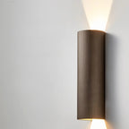 Applique murale cylindrique miniature en métal, éclairage LED chaud, orientable vers le haut ou vers le bas