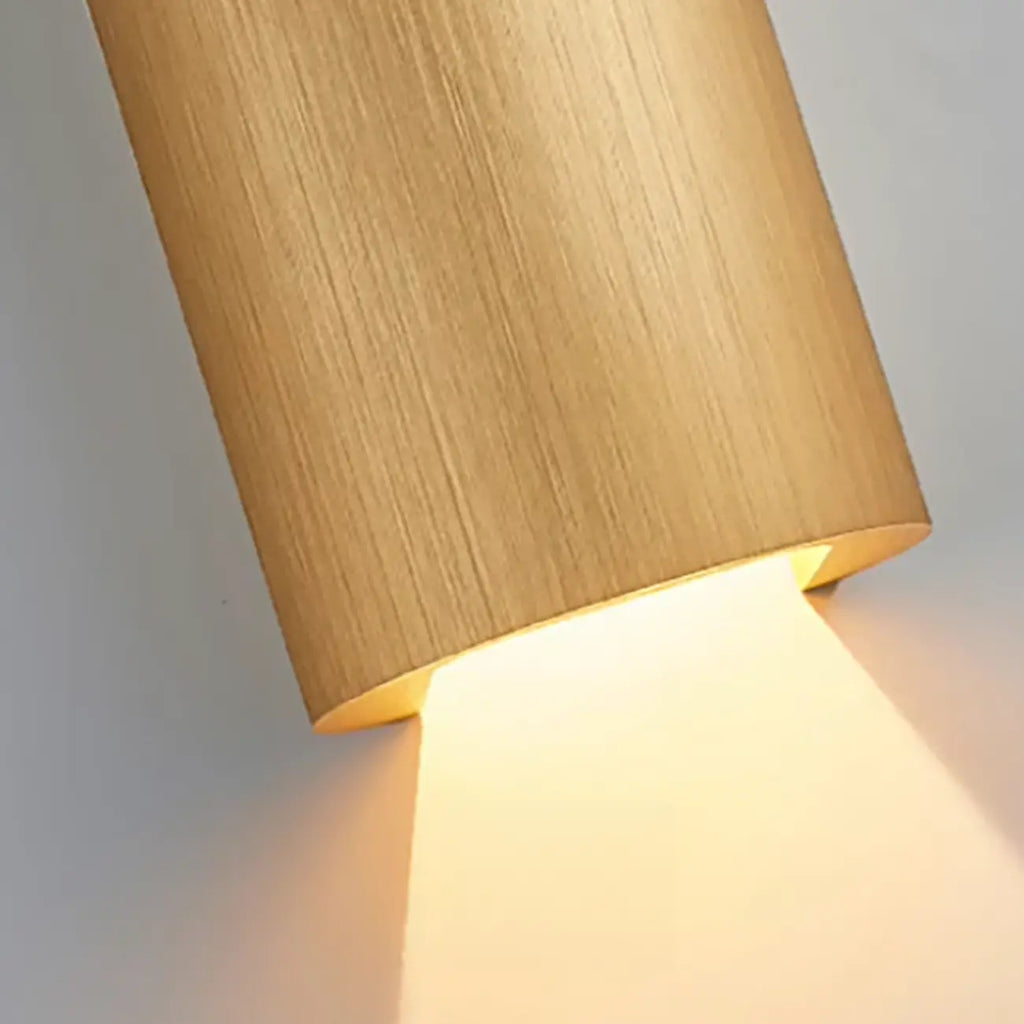 Applique murale cylindrique miniature en métal, éclairage LED chaud, orientable vers le haut ou vers le bas