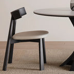Table de salle à manger ronde en bois noir, moderne et simple
