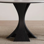 Table de salle à manger ronde en bois noir, moderne et simple