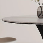 Table de salle à manger ronde en bois noir, moderne et simple