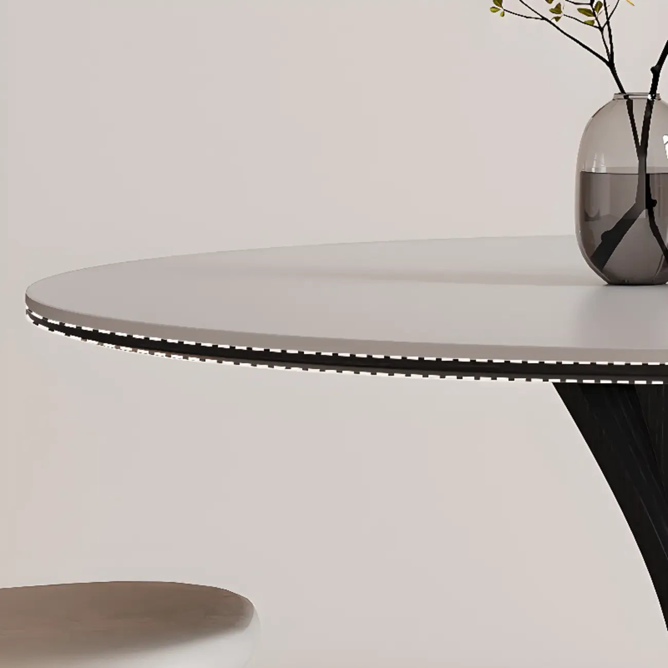 Table de salle à manger ronde en bois noir, moderne et simple