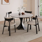 Table de salle à manger ronde en bois noir, moderne et simple