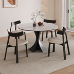 Table de salle à manger ronde en bois noir, moderne et simple