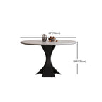 Table de salle à manger ronde en bois noir, moderne et simple